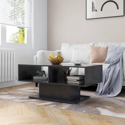 Tavolino da Salotto Grigio 103,5x50x44,5cm in Legno Multistrato