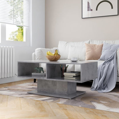 Tavolino Salotto Grigio Cemento 103,5x50x44,5 Legno Multistrato