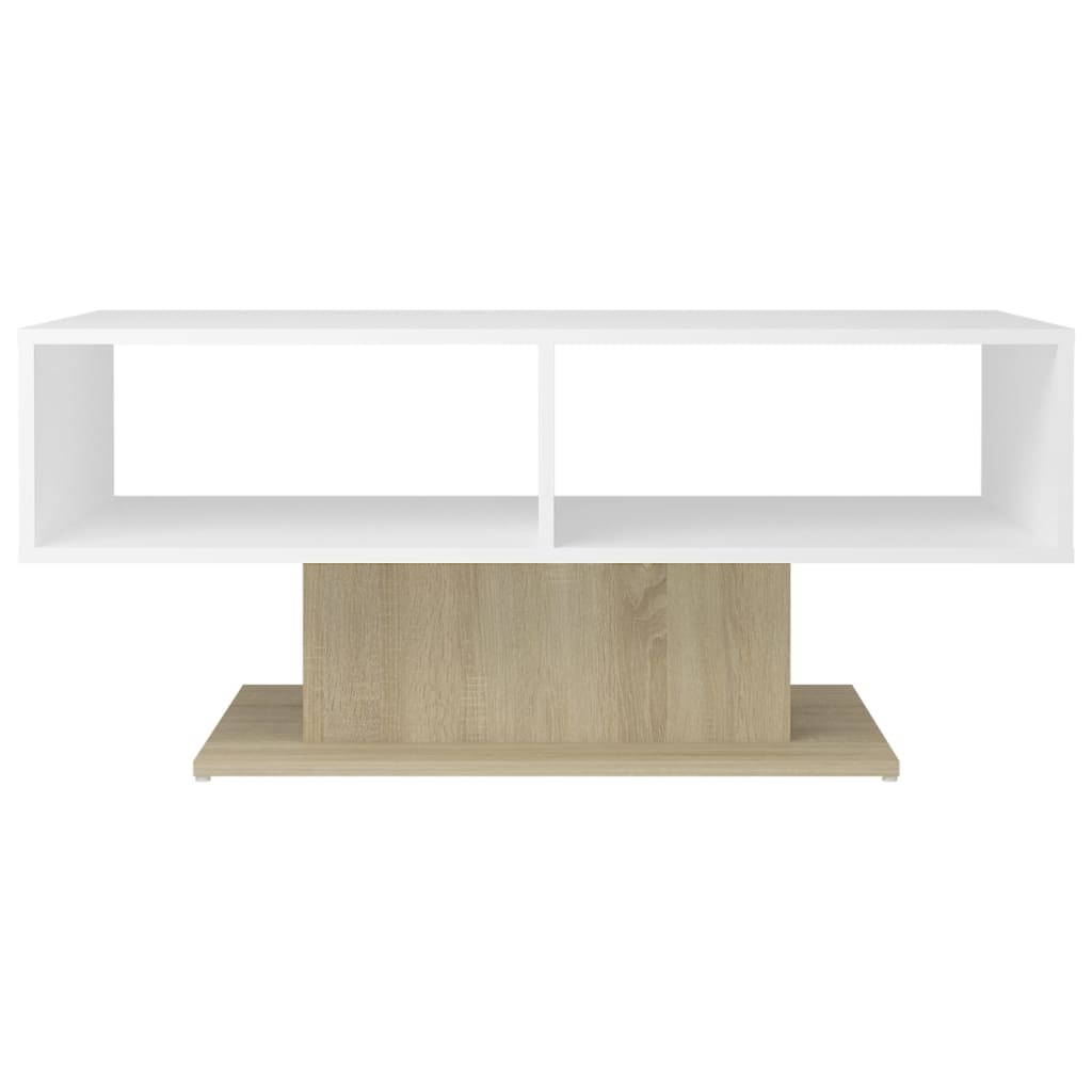 Tavolino Salotto Bianco Rovere Sonoma 103,5x50x44,5 Multistrato