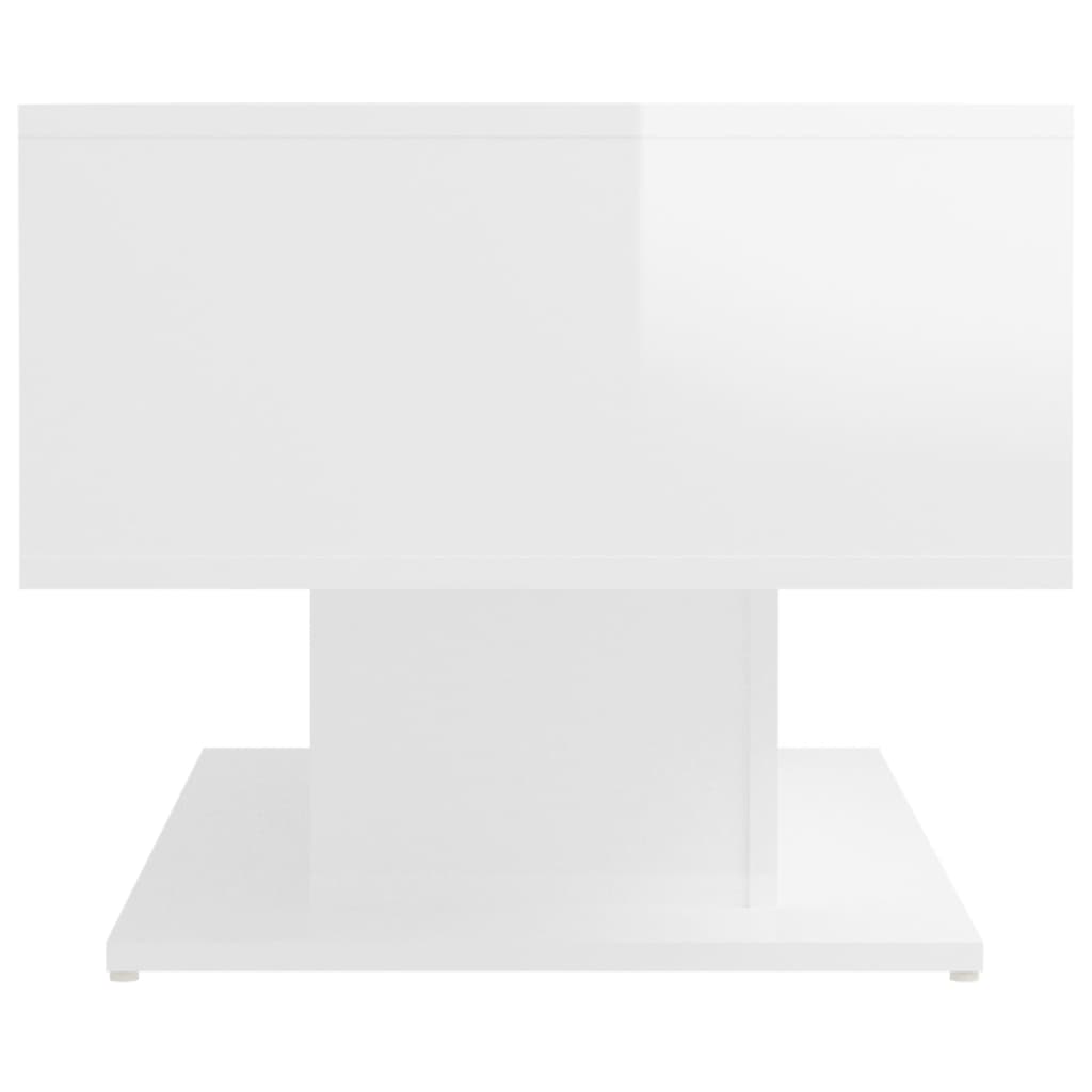 Tavolino Salotto Bianco Lucido 103,5x50x44,5 Legno Multistrato
