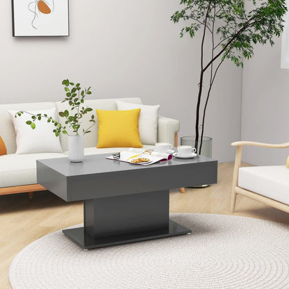 Tavolino da Salotto Grigio 96x50x45 cm in Legno Multistrato