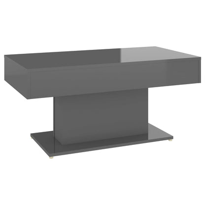 Tavolino da Salotto Grigio Lucido 96x50x45 cm Legno Multistrato