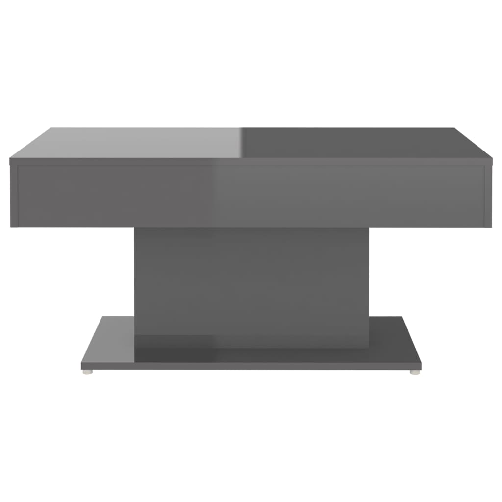 Tavolino da Salotto Grigio Lucido 96x50x45 cm Legno Multistrato