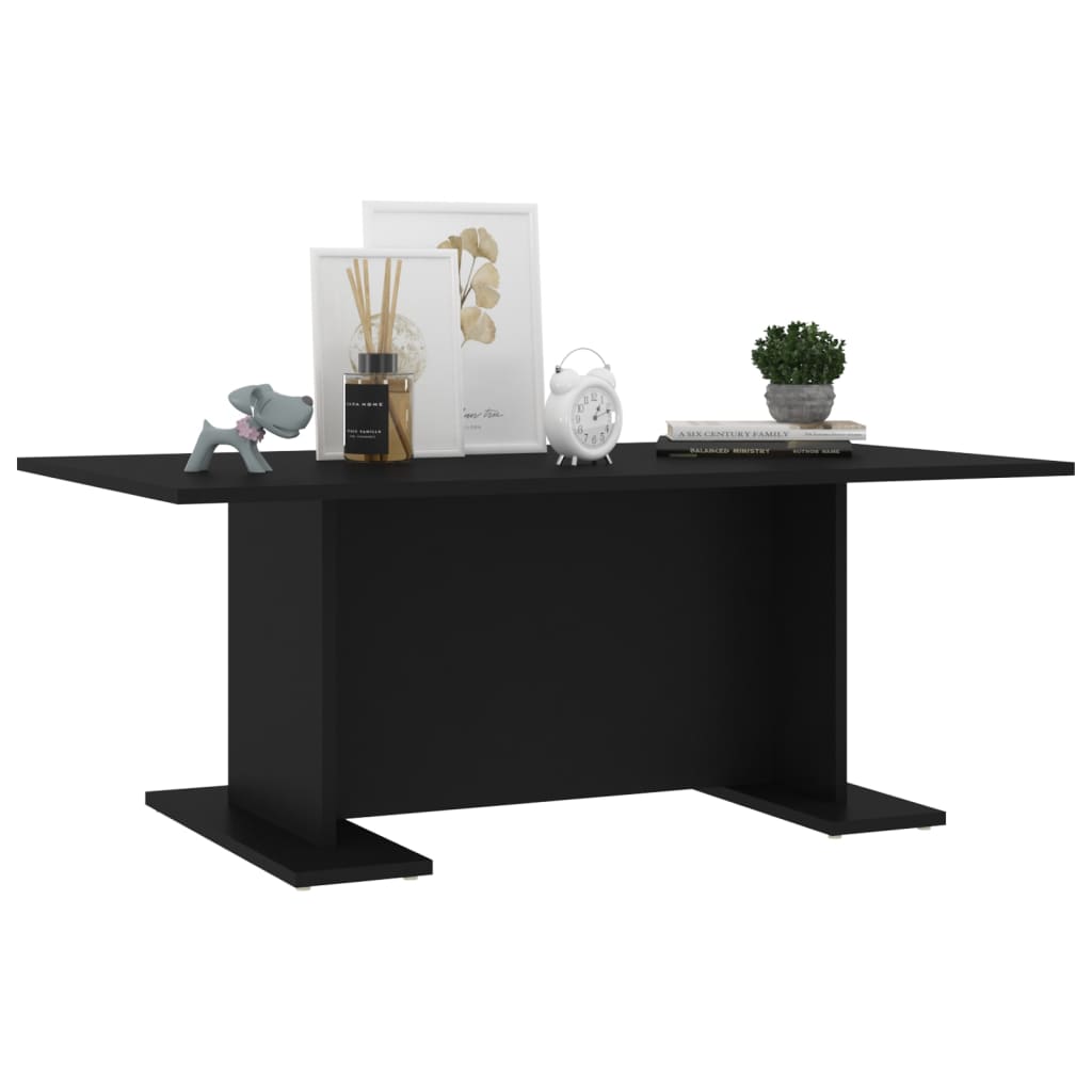 Tavolino da Salotto Nero 103,5x60x40 cm in Legno Multistrato