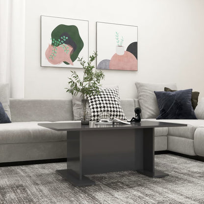 Tavolino da Salotto Grigio 103,5x60x40 cm in Legno Multistrato