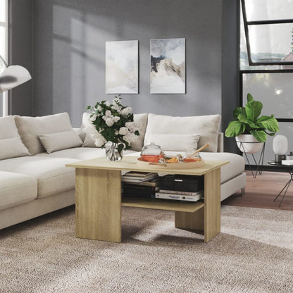 Tavolino Salotto Rovere Sonoma 90x60x46,5 cm Legno Multistrato