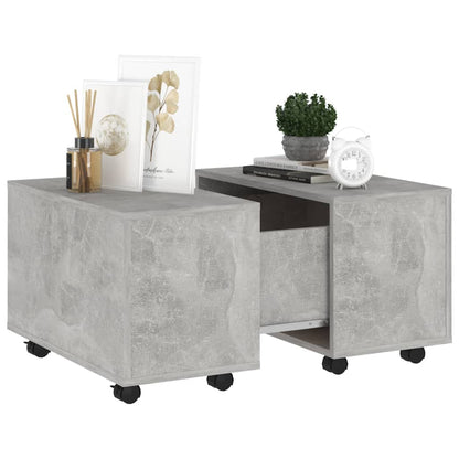 Tavolino da Salotto Grigio Cemento 60x60x38cm Legno Multistrato