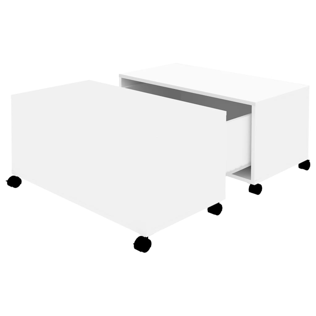 Tavolino da Salotto Bianco 75x75x38 cm in Legno Multistrato
