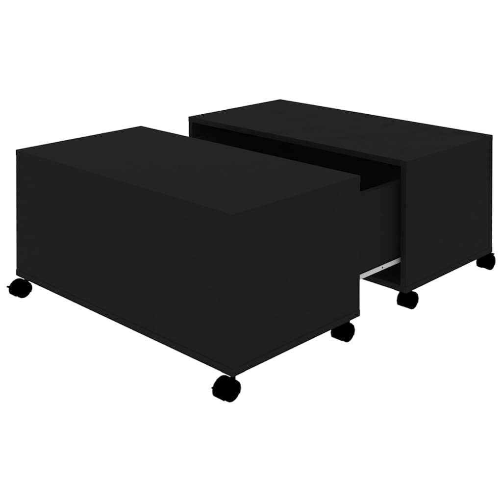 Tavolino da Salotto Nero 75x75x38 cm in Legno Multistrato