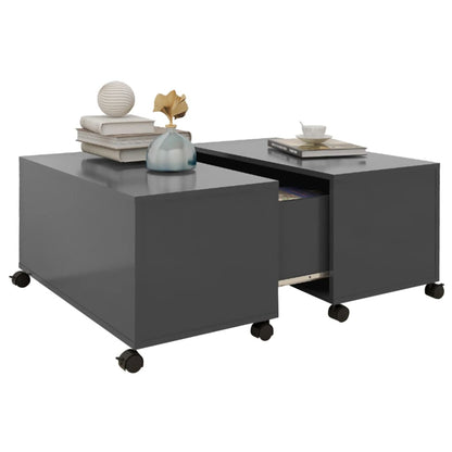 Tavolino da Salotto Grigio 75x75x38 cm in Legno Multistrato