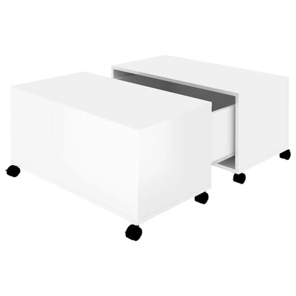 Tavolino da Salotto Bianco Lucido 75x75x38 cm Legno Multistrato