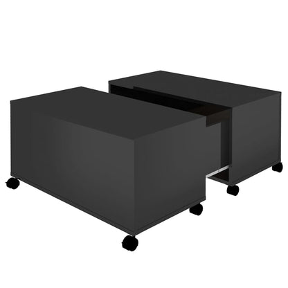 Tavolino da Salotto Nero Lucido 75x75x38 cm Legno Multistrato
