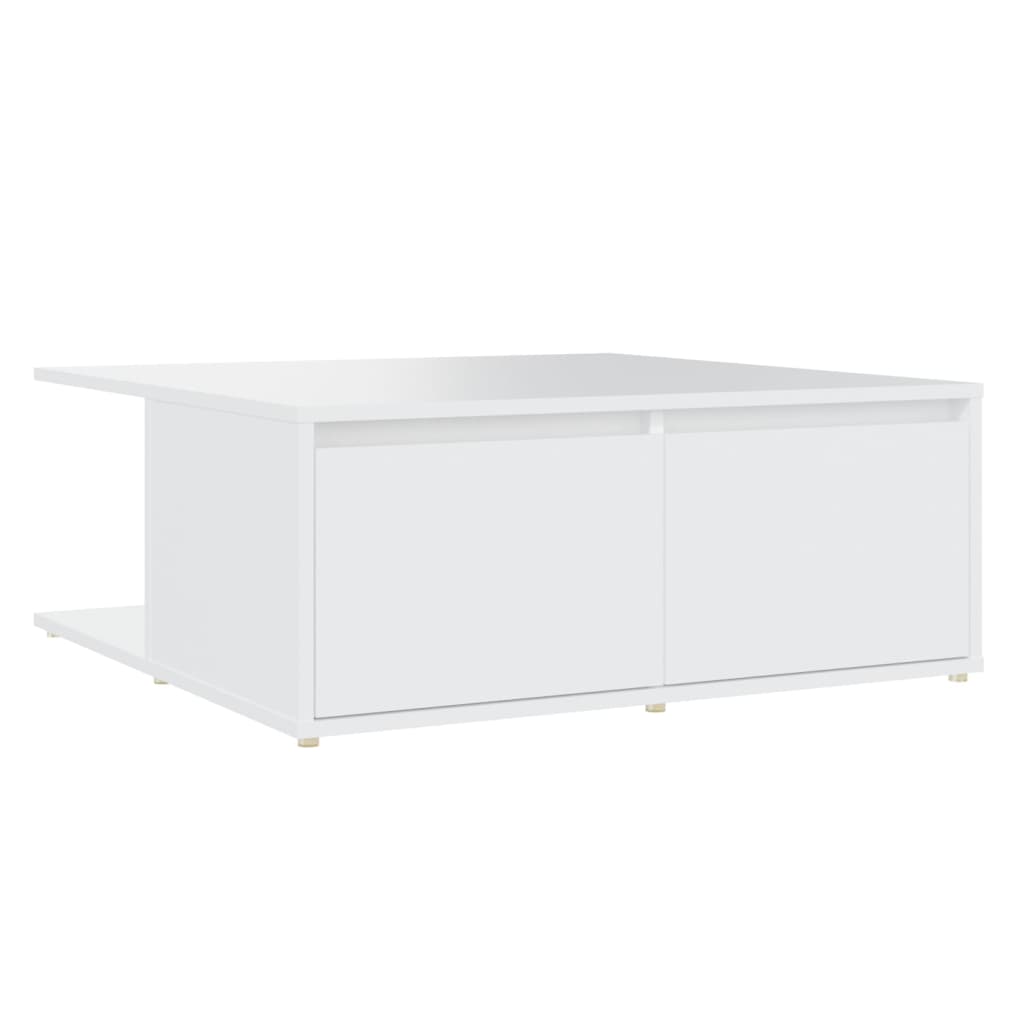 Tavolino da Salotto Bianco 80x80x31 cm in Legno Multistrato