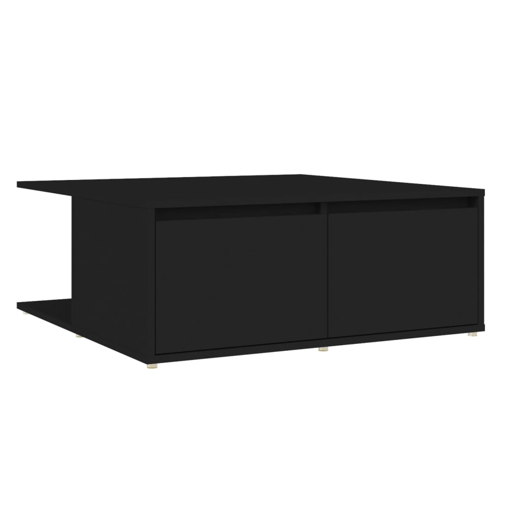 Tavolino da Salotto Nero 80x80x31 cm in Legno Multistrato