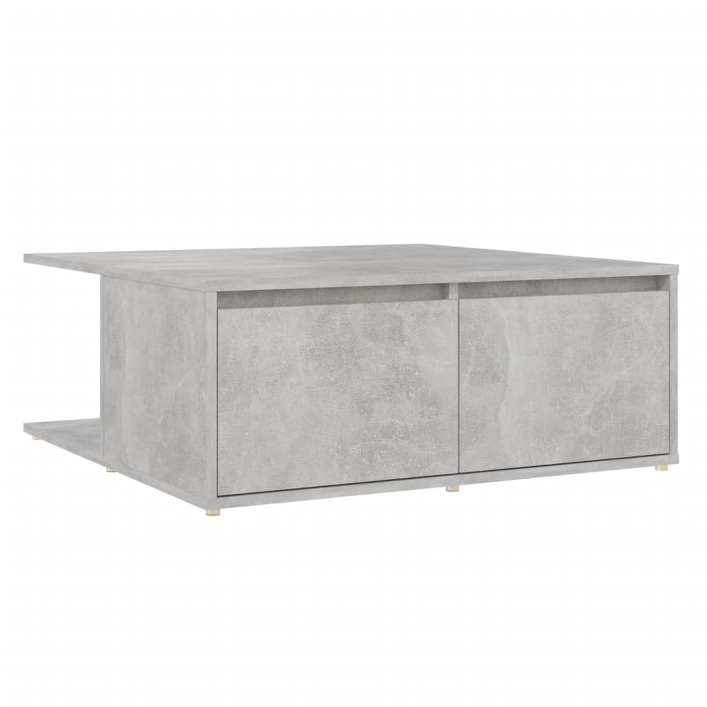 Tavolino da Salotto Grigio Cemento 80x80x31cm Legno Multistrato