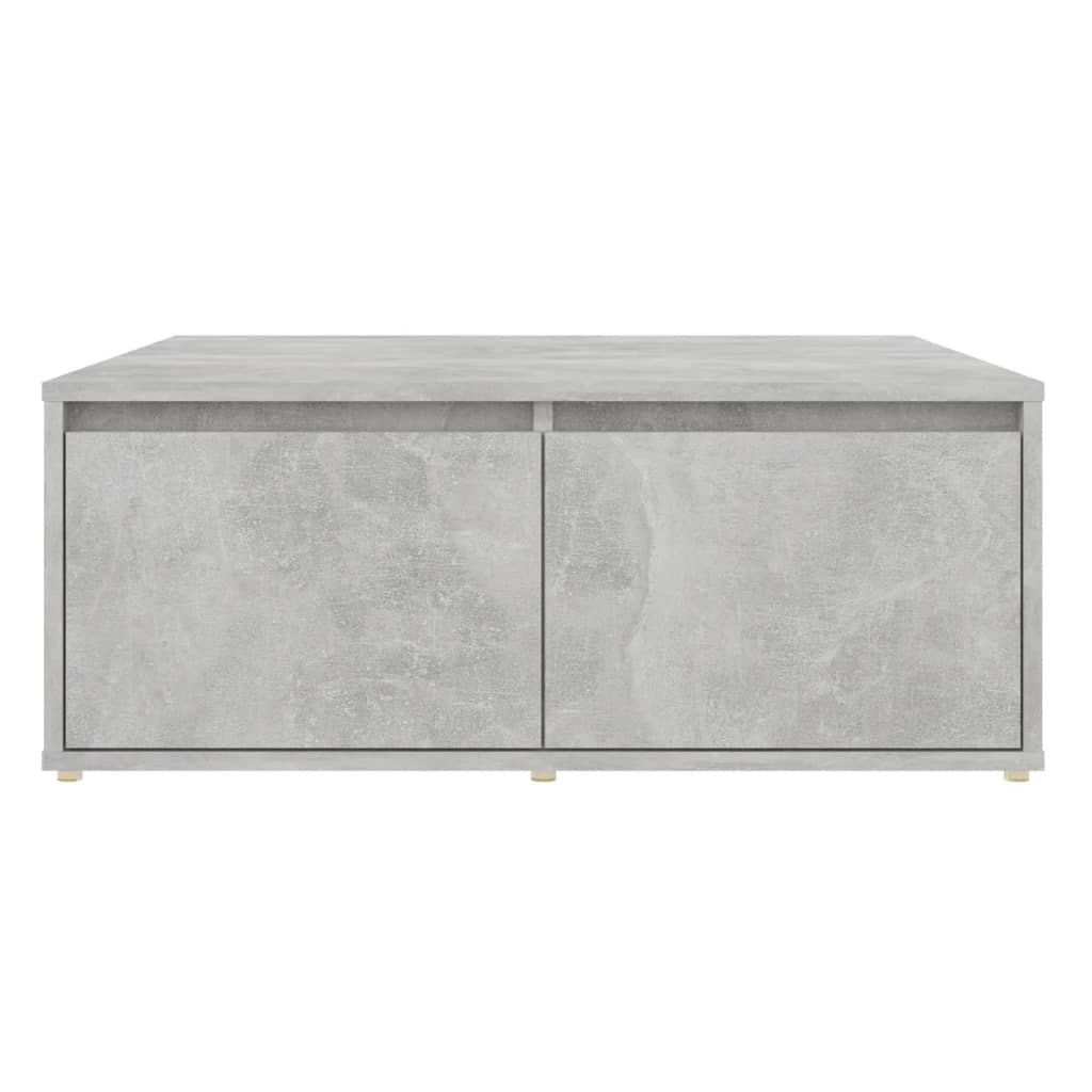 Tavolino da Salotto Grigio Cemento 80x80x31cm Legno Multistrato