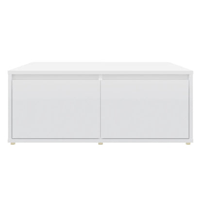 Tavolino da Salotto Bianco Lucido 80x80x31 cm Legno Multistrato