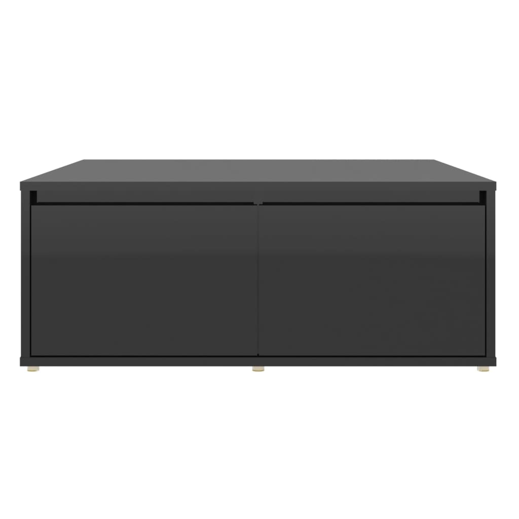 Tavolino da Salotto Nero Lucido 80x80x31 cm Legno Multistrato
