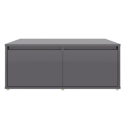 Tavolino da Salotto Grigio Lucido 80x80x31 cm Legno Multistrato