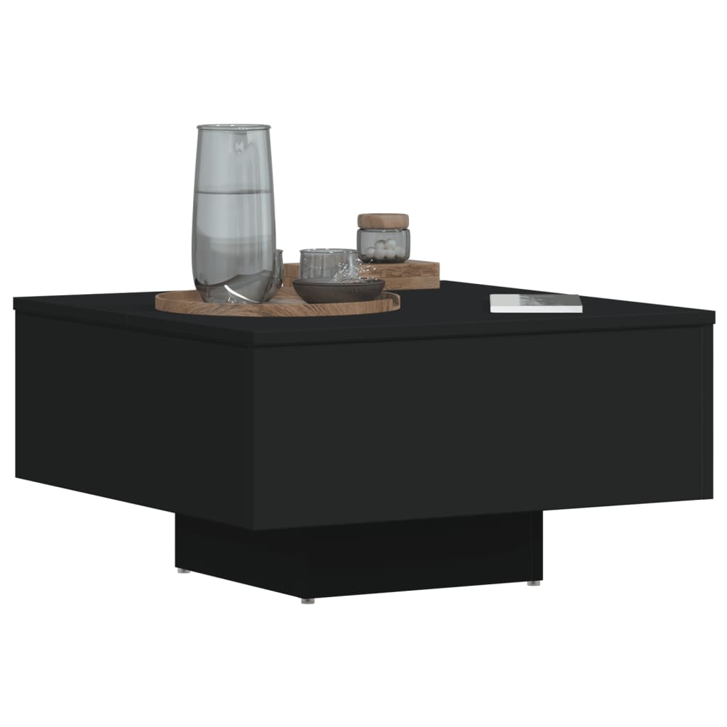 Tavolino da Salotto Nero 60x60x31,5 cm in Legno Multistrato