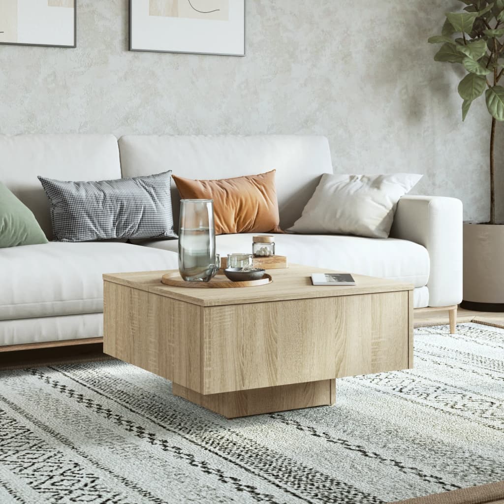 Tavolino Salotto Rovere Sonoma 60x60x31,5 cm Legno Multistrato