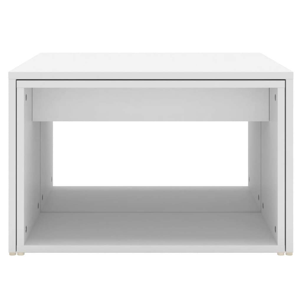 Set 3 Tavolini ad Incastro Bianchi 60x60x38 cm in Truciolato