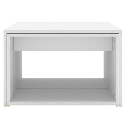 Set 3 Tavolini ad Incastro Bianchi 60x60x38 cm in Truciolato