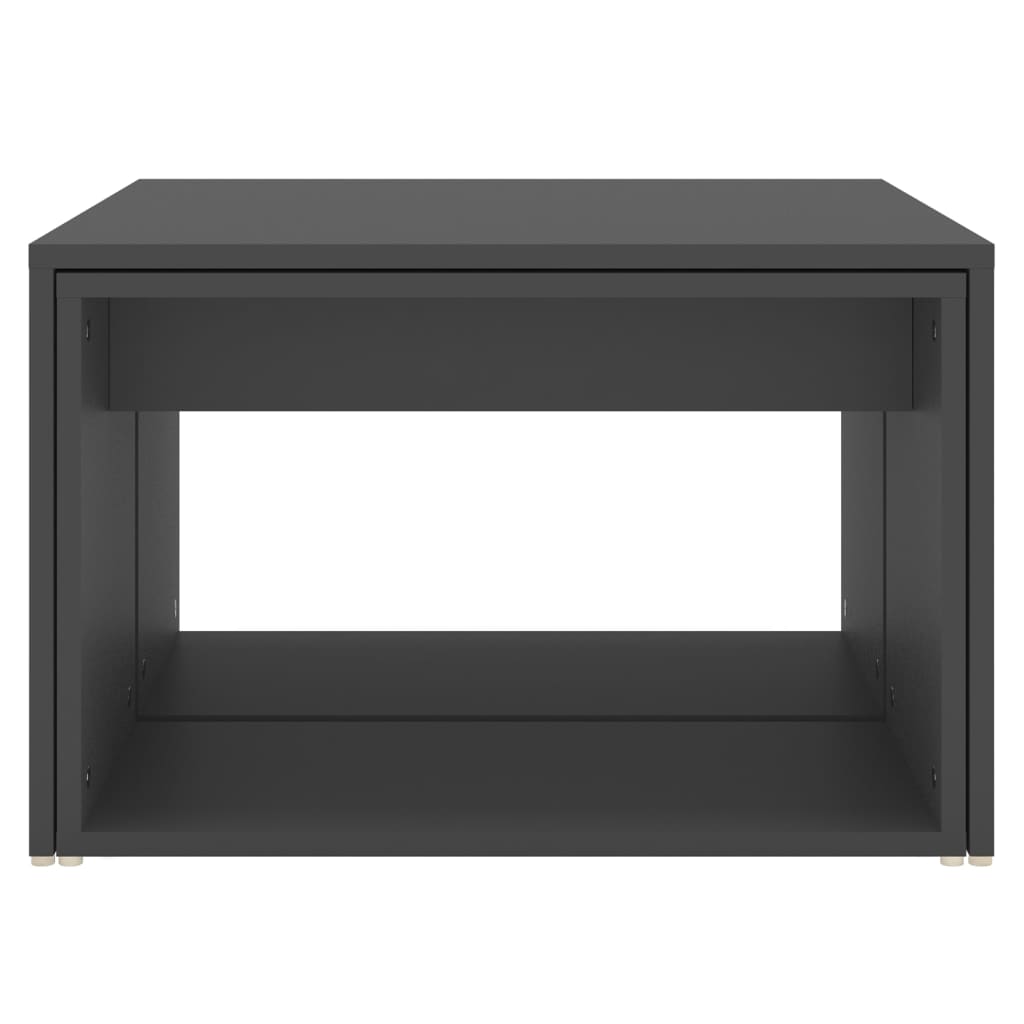 Set Tavolini Incastro Grigio 3pz 60x60x38 cm Legno Multistrato
