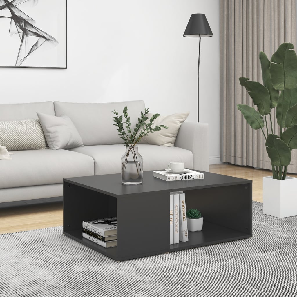 Tavolino da Salotto Grigio 90x67x33 cm in Legno Multistrato