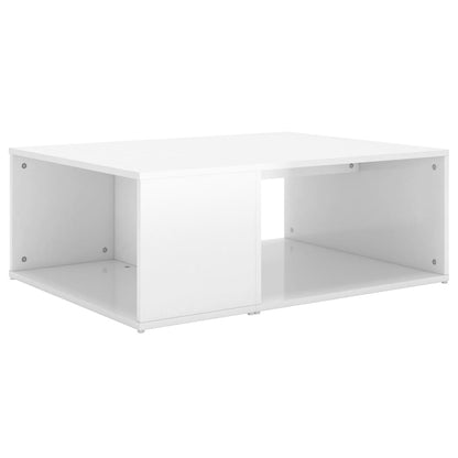 Tavolino da Salotto Bianco Lucido 90x67x33 cm Legno Multistrato