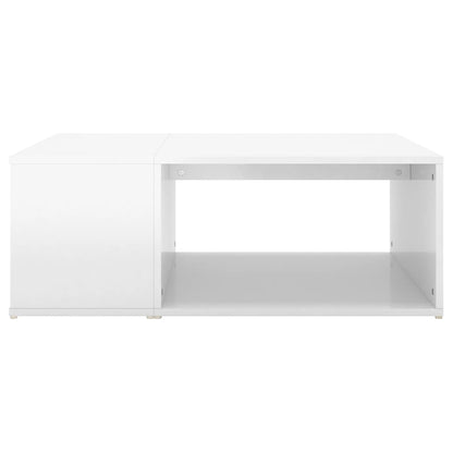 Tavolino da Salotto Bianco Lucido 90x67x33 cm Legno Multistrato
