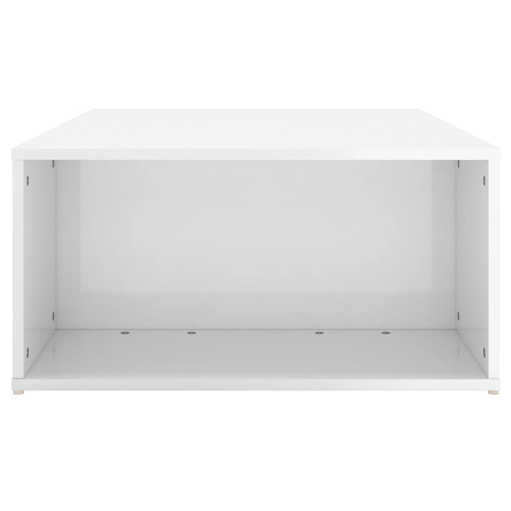 Tavolino da Salotto Bianco Lucido 90x67x33 cm Legno Multistrato