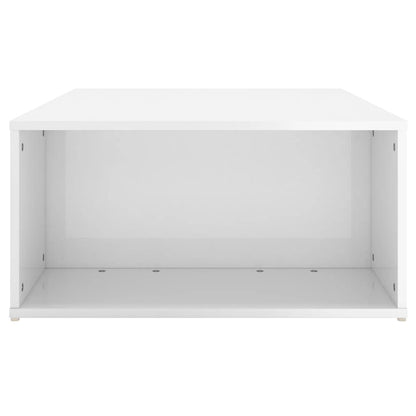 Tavolino da Salotto Bianco Lucido 90x67x33 cm Legno Multistrato