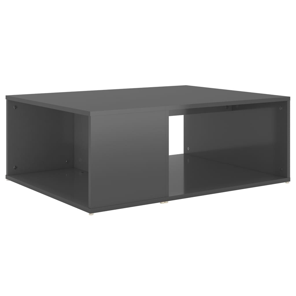 Tavolino da Salotto Grigio Lucido 90x67x33 cm Legno Multistrato