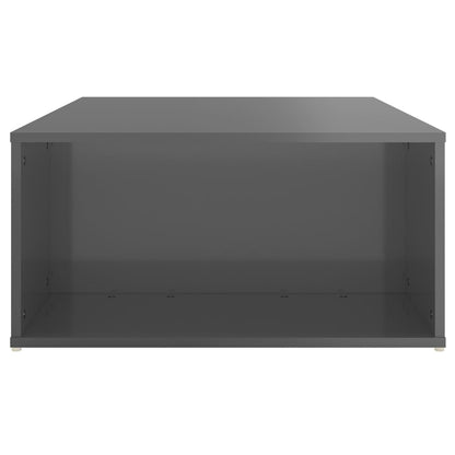 Tavolino da Salotto Grigio Lucido 90x67x33 cm Legno Multistrato
