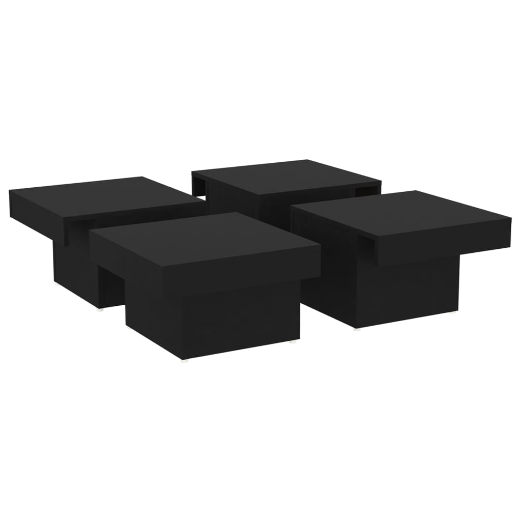 Tavolino da Salotto Nero 90x90x28 cm in Legno Multistrato