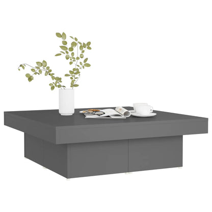 Tavolino da Salotto Grigio 90x90x28 cm in Legno Multistrato