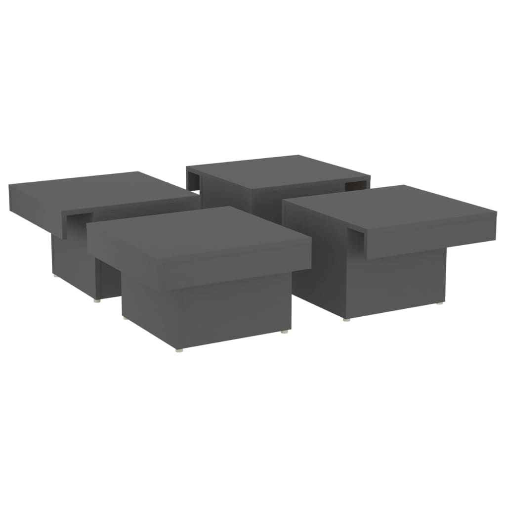 Tavolino da Salotto Grigio 90x90x28 cm in Legno Multistrato