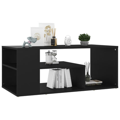 Tavolino da Salotto Nero 100x50x40 cm in Legno Multistrato