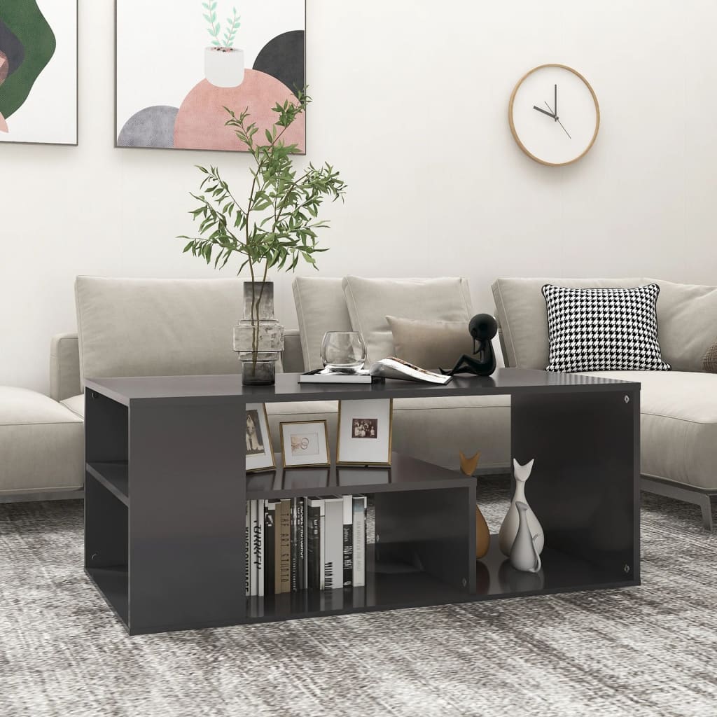 Tavolino da Salotto Grigio 100x50x40 cm in Legno Multistrato