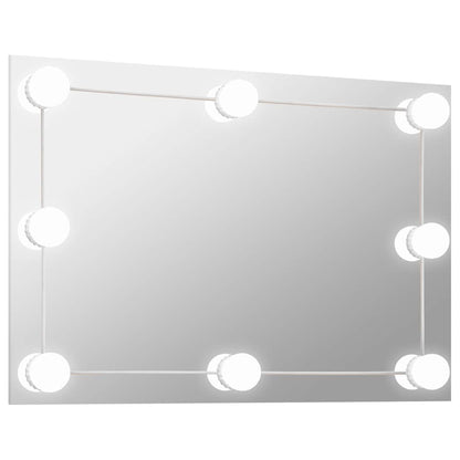 Specchio da Parete Rettangolare con Luci LED in Vetro