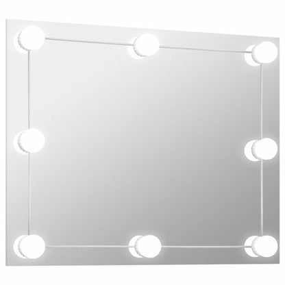Specchio Parete Rettangolare Senza Cornice con Luci LED Vetro