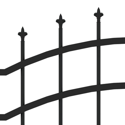 Recinzione da Giardino con Punta a Lancia Nera 190cm Acciaio