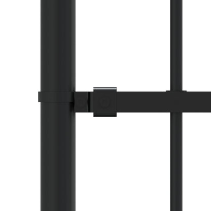 Recinzione da Giardino con Punta a Lancia Nera 222cm Acciaio