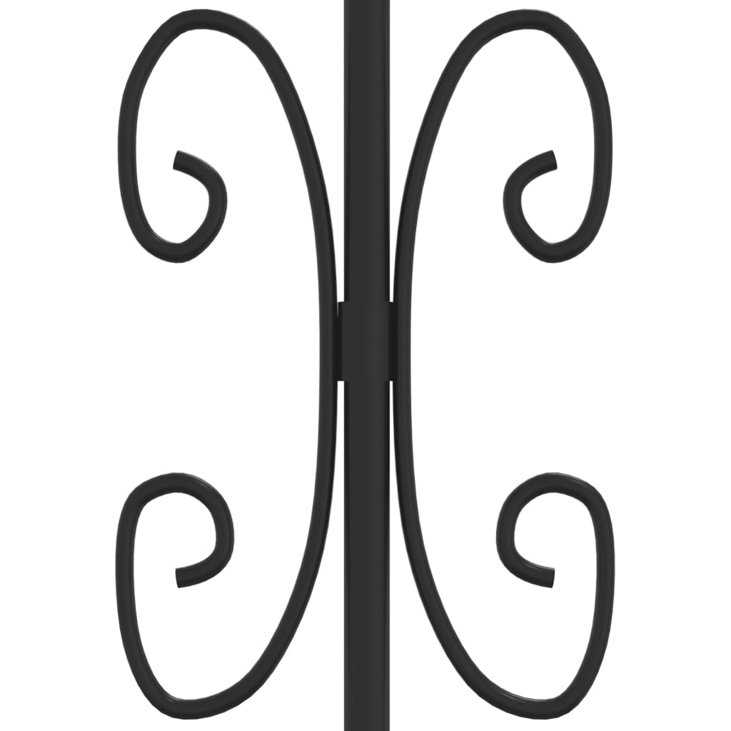 Recinzione da giardino con punta a lancia nera 240x125 cm in acciaio verniciato a polvere
