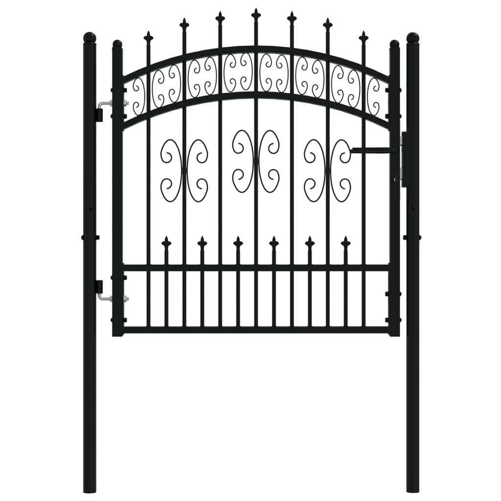 Recinzione Cancello con Punta a Lancia Nera 103x150cm Acciaio