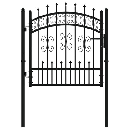 Recinzione Cancello con Punta a Lancia Nera 103x150cm Acciaio