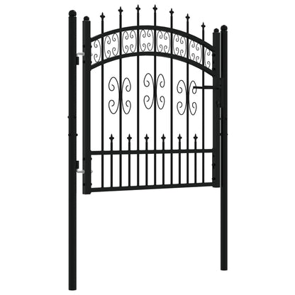 Recinzione Cancello con Punta a Lancia Nera 103x150cm Acciaio