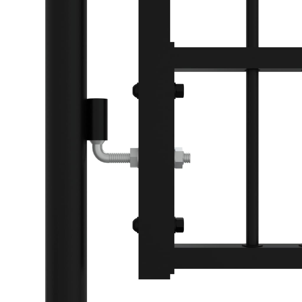 Recinzione Cancello con Punta a Lancia Nera 103x200cm Acciaio