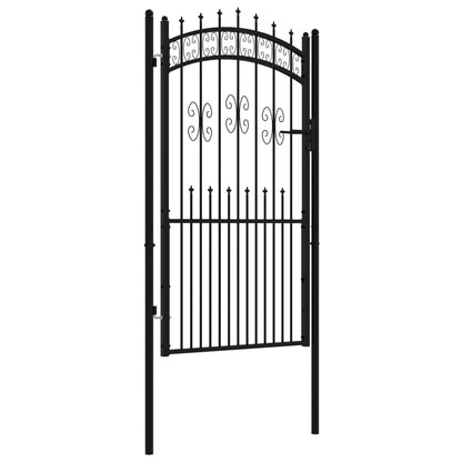 Recinzione Cancello con Punta a Lancia Nera 103x225cm Acciaio